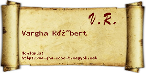 Vargha Róbert névjegykártya