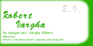 robert vargha business card