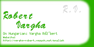 robert vargha business card